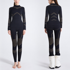 Women's Ski Base Layer - Quarter Zip Thermal Top-Frozenoir-Black-s-