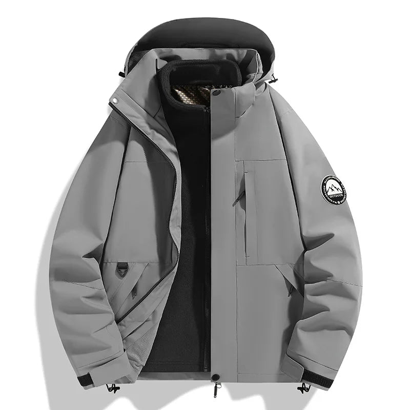 3-in-1 Baggy Ski Jacket - Windproof for Snowboard & Snow-Frozenoir-