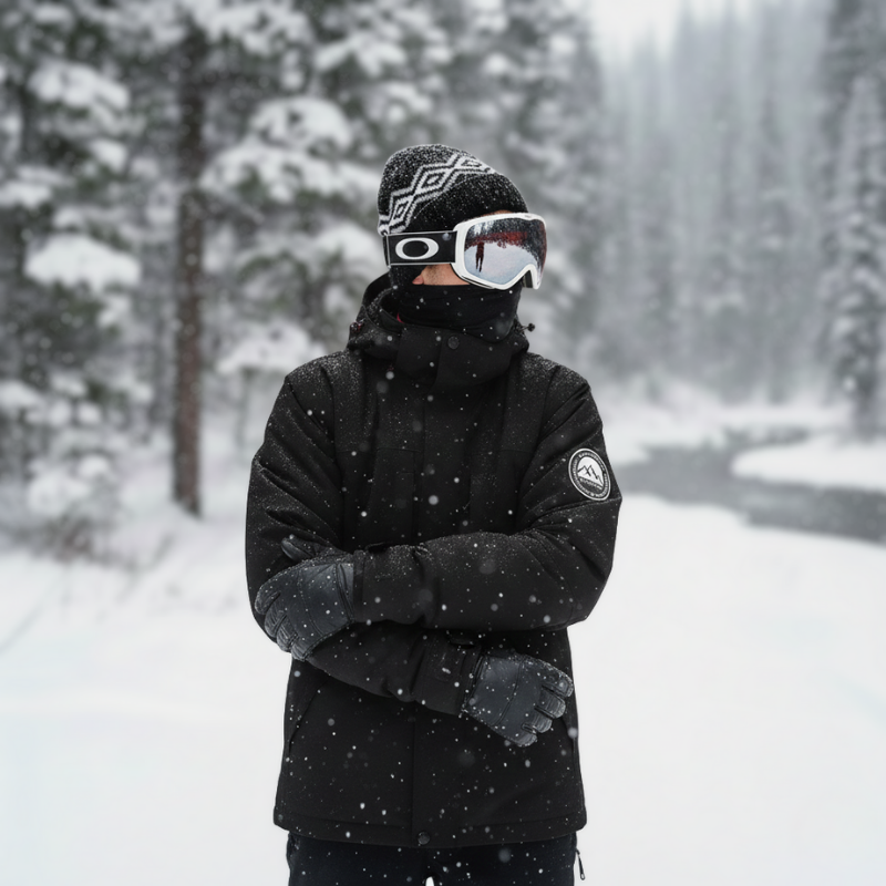 3-in-1 Baggy Ski Jacket - Windproof for Snowboard & Snow-Frozenoir-Black-xs-