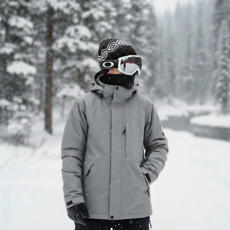3-in-1 Baggy Ski Jacket - Windproof for Snowboard & Snow-Frozenoir-Gray-xs-