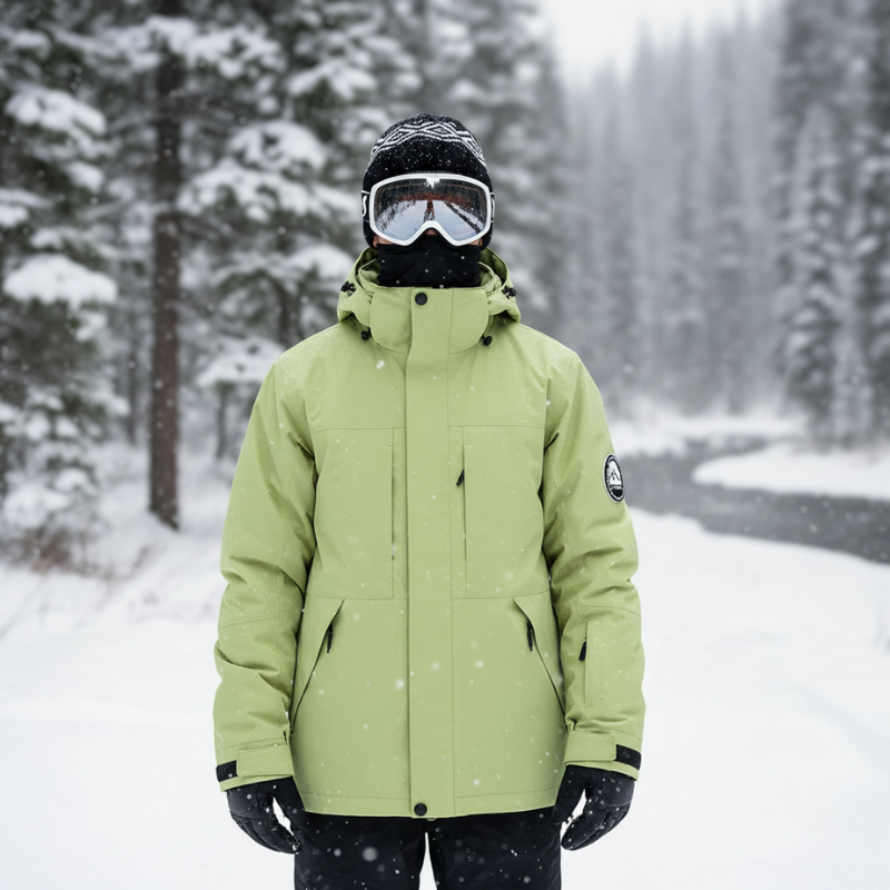 3-in-1 Baggy Ski Jacket - Windproof for Snowboard & Snow-Frozenoir-Green-xs-