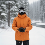 3-in-1 Baggy Ski Jacket - Windproof for Snowboard & Snow-Frozenoir-Orange-xs-