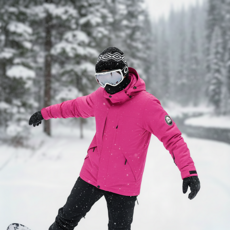 3-in-1 Baggy Ski Jacket - Windproof for Snowboard & Snow-Frozenoir-Pink-xs-