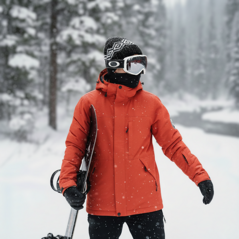 3-in-1 Baggy Ski Jacket - Windproof for Snowboard & Snow-Frozenoir-Red-xs-