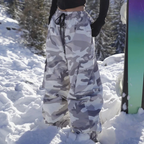 Camouflage Baggy Snowboardhose Damen - Weite Skihose für Wintersport