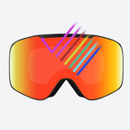 Flip-Up Ski Goggles with Magnetic Cylindrical Lens - Ski & Snowboard