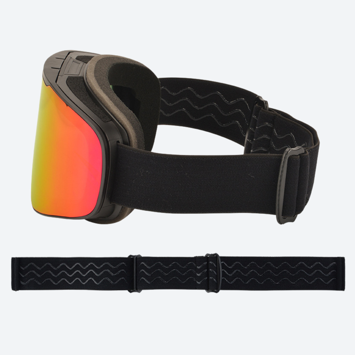 Flip-Up Ski Goggles with Magnetic Cylindrical Lens - Ski & Snowboard