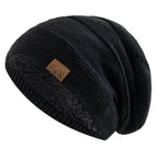 Fur-Lined Beanie - Warm Winter Hat-Frozenoir-Black-