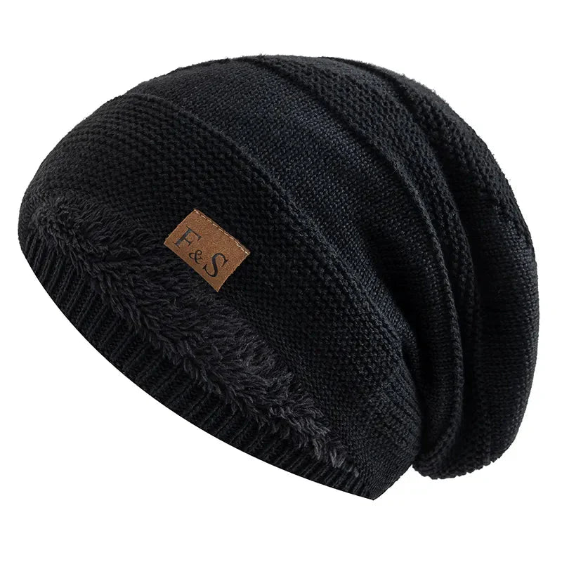 Fur-Lined Beanie - Warm Winter Hat-Frozenoir-Black-