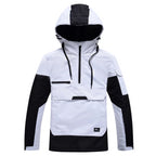 Hooded Ski Jacket - Half-Zip Snowboard Anorak-Frozenoir-
