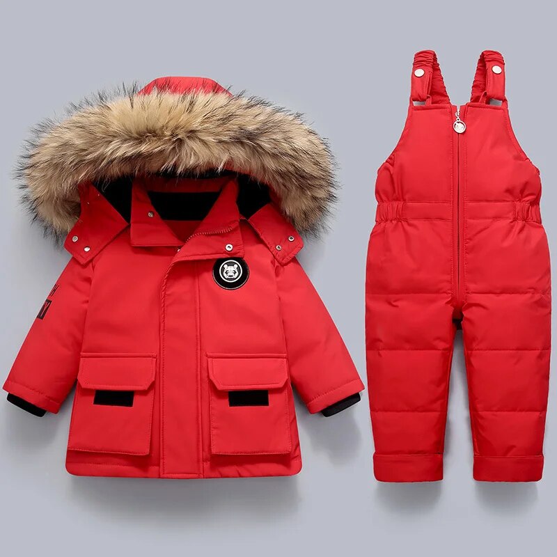 Kids & Toddler Snowsuit - Warm & Waterproof for Winter-Frozenoir-Red-80-