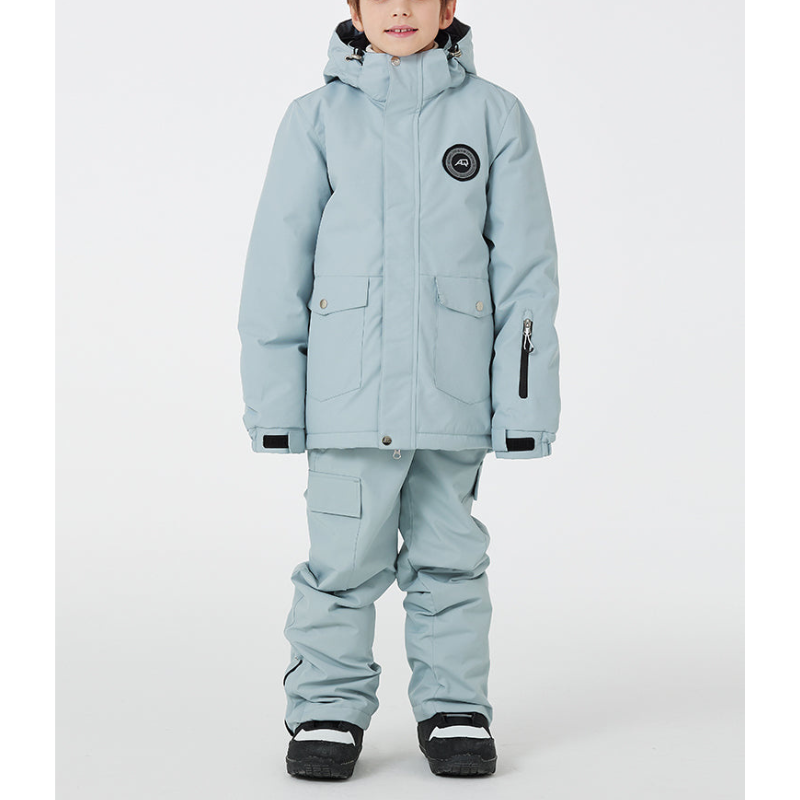 Kids & Toddler Snowsuit - Waterproof & Warm for Winter-Frozenoir-Gray-8-