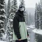 Lightweight Ski Jacket - Unisex for Snowboard & Outdoor-Frozenoir-Black/Green-s-