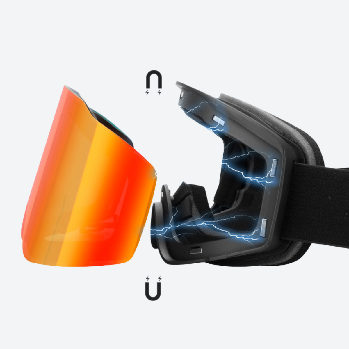 Magnetic Ski Goggles - Revo Mirror Cylindrical Lens for Ski & Snowboard
