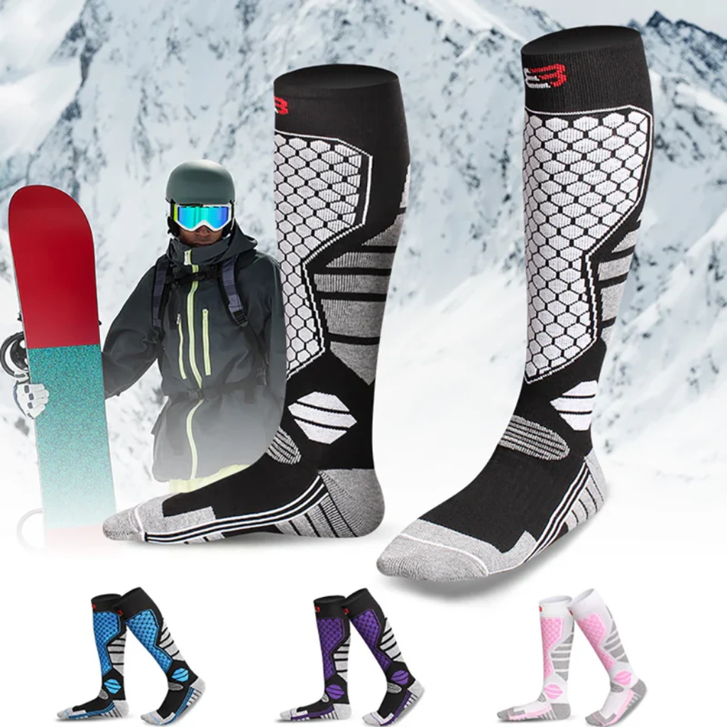 Men's Compression Ski Socks - Warm Knee-High for Snowboard