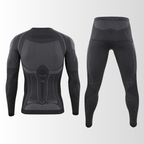 Men's Ski Base Layer Set - Thermal Underwear Top & Bottoms-Frozenoir-