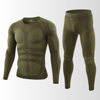 Men's Ski Base Layer Set - Thermal Underwear Top & Bottoms-Frozenoir-