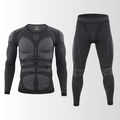 Men's Ski Base Layer Set - Thermal Underwear Top & Bottoms-Frozenoir-Black-s-