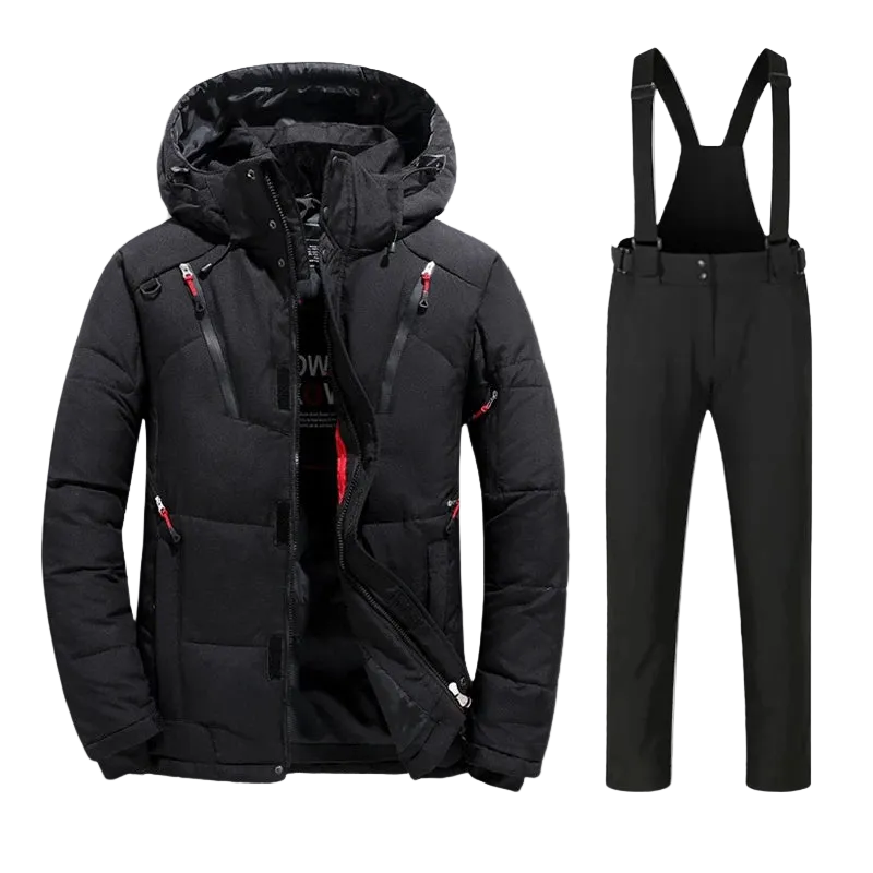 Men's Ski Suit - Insulated Ski Jacket & Pants Set-Frozenoir-Black-m-