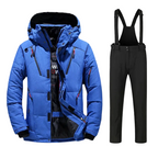Men's Ski Suit - Insulated Ski Jacket & Pants Set-Frozenoir-Blue/Black-m-