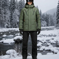Men's Ski Suit - Insulated Ski Jacket & Pants Set-Frozenoir-Green/Black-m-