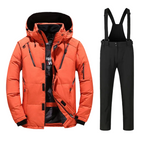 Men's Ski Suit - Insulated Ski Jacket & Pants Set-Frozenoir-Red/Black-m-