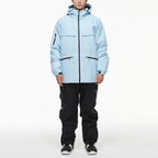 Men's Ski Suit - Waterproof Ski Jacket & Pants Set-Frozenoir-Blue/Black-s-