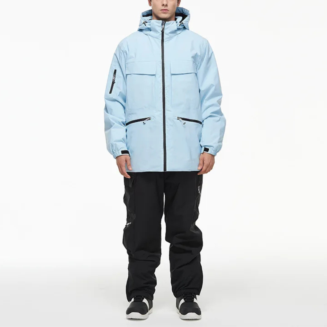Men's Ski Suit - Waterproof Ski Jacket & Pants Set-Frozenoir-Blue/Black-s-