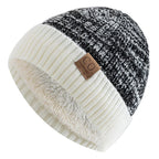 Mikael Winter Beanie - Warm Knit Hat-Frozenoir-Black/White-54-60cm-