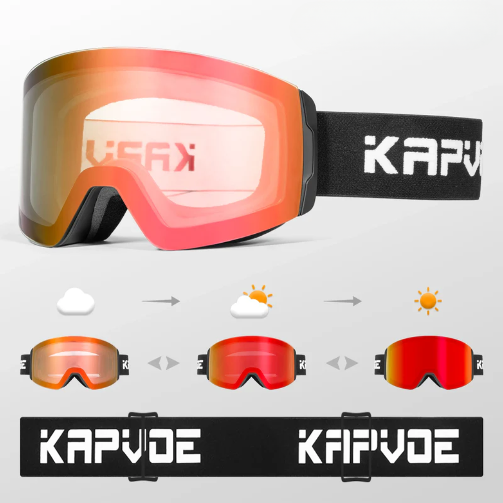 Photochromic Ski Goggles - Self-Tinting Magnetic Anti-Fog Lens