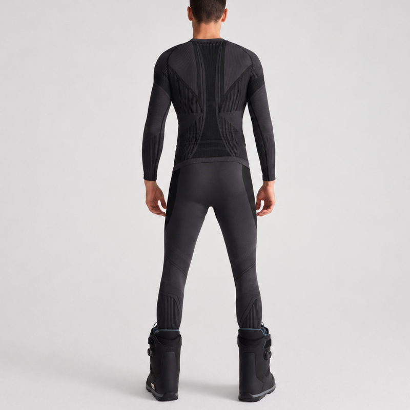 Ensemble de sous-vêtements thermiques de ski pour homme noir - Haut et pantalon