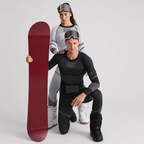 Ski Funktionsunterwäsche Set Herren Schwarz - Thermounterwäsche Oberteil und Hose