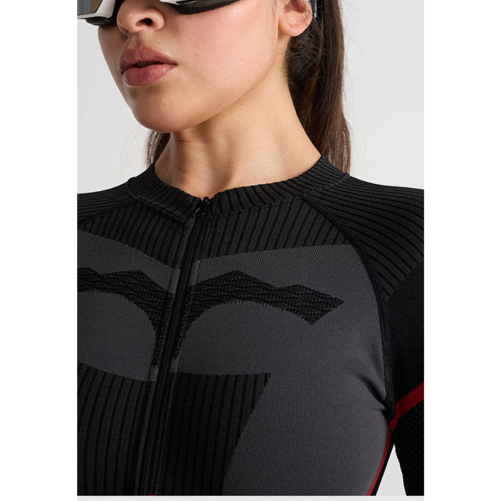 Ski-Baselayer-Set für Damen Schwarz – Thermo-Unterwäsche Top und Hose