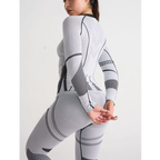 Ski-Baselayer-Set Damen Hellgrau - Thermounterwäsche Oberteil und Hose