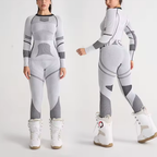 Ski-Baselayer-Set Damen Hellgrau - Thermounterwäsche Oberteil und Hose