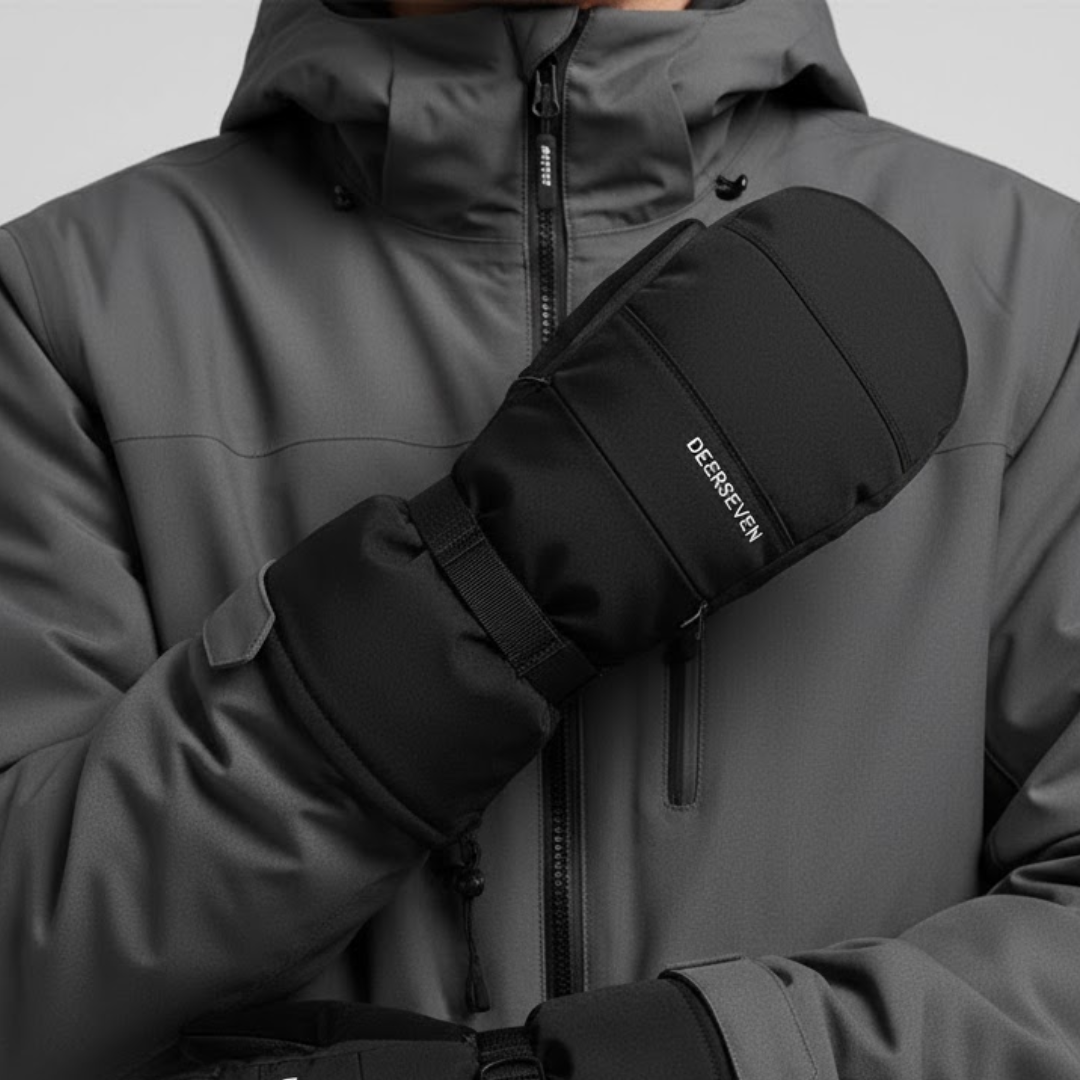 Ski Gloves with Grip - Waterproof, Non-Slip Palm-Frozenoir-Black-s-