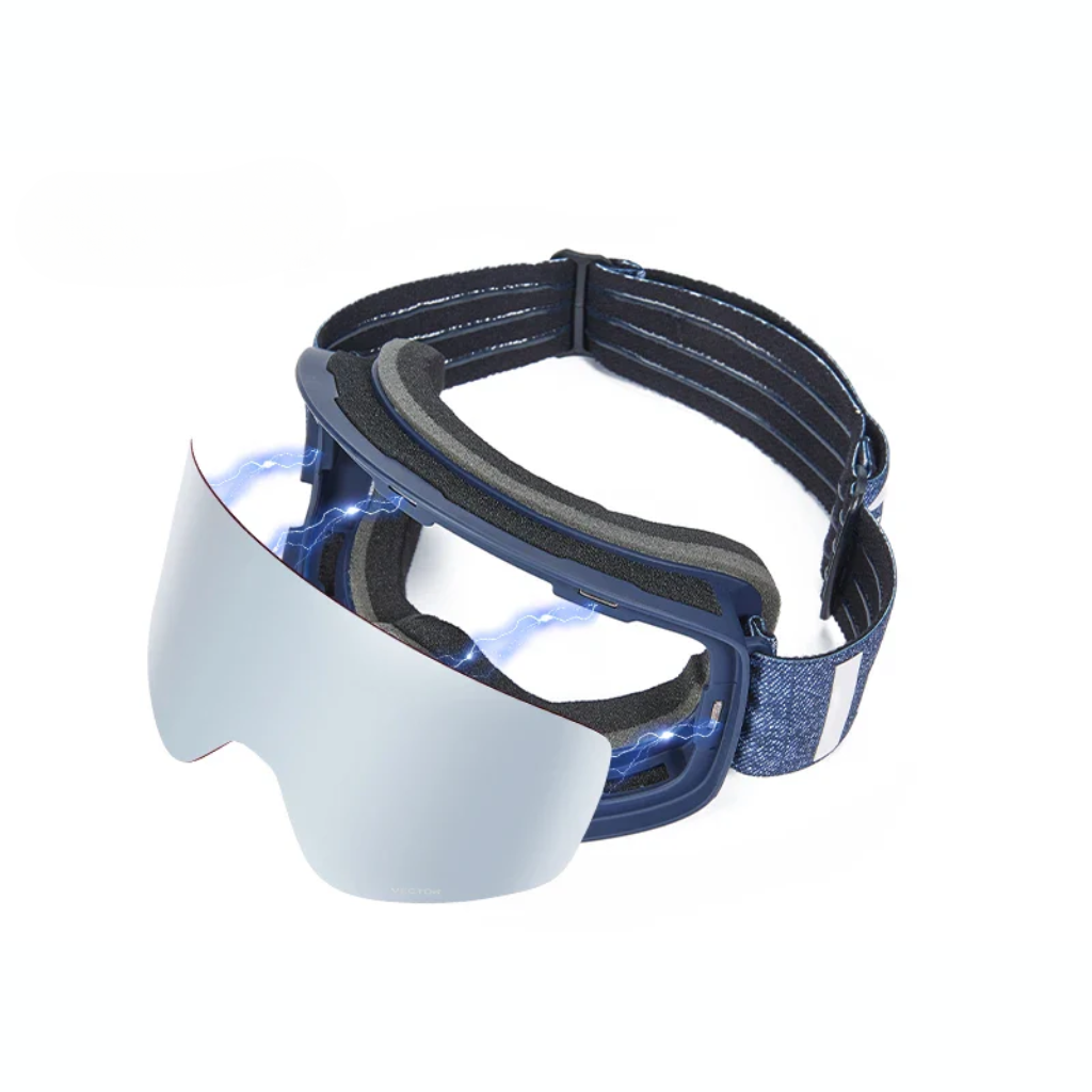 Ski Goggles - Mirrored Magnetic Interchangeable Lens, Anti-Fog