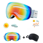 Ski Goggles for Glasses - Mirrored Interchangeable Lens