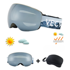 Ski Goggles for Glasses - Mirrored Interchangeable Lens