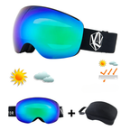 Ski Goggles for Glasses - Mirrored Interchangeable Lens