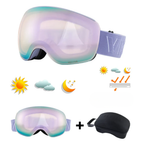 Ski Goggles for Glasses - Mirrored Interchangeable Lens