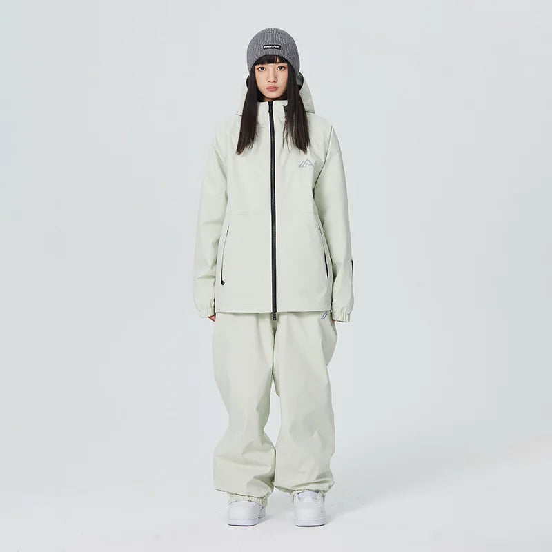 Ski Suit - Ski Jacket & Pants Set for Snowboard-Frozenoir-Beige-xs-