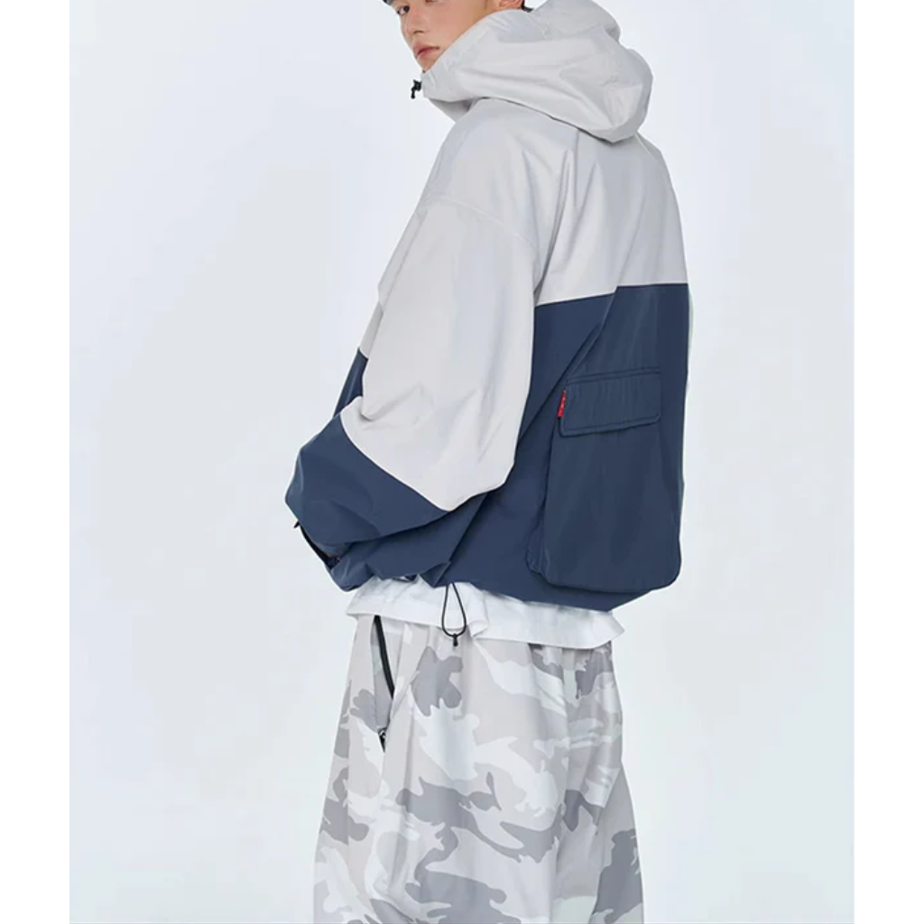 Combinaison de snowboard pour homme - Veste anorak à enfiler et pantalon de ski camouflage - Tenue de ski imperméable