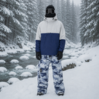 Snowboardanzug Herren - Pullover Anorak Jacke und Camo Skihose - Wasserdichter Skianzug