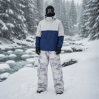 Snowboardanzug Herren - Pullover Anorak Jacke und Camo Skihose - Wasserdichter Skianzug