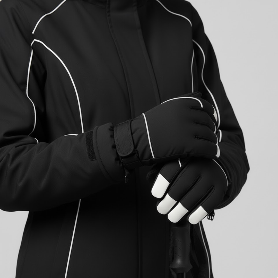 Thermal Ski Gloves - Warm & Snowproof for Winter-Frozenoir-Black-Eine Größe-