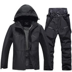 Unisex 2-Piece Ski Suit - Ski Jacket & Pants Set-Frozenoir-Black-s-
