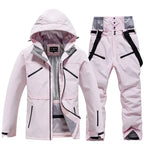 Unisex 2-Piece Ski Suit - Ski Jacket & Pants Set-Frozenoir-Pink-s-