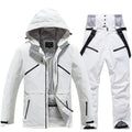 Unisex 2-Piece Ski Suit - Ski Jacket & Pants Set-Frozenoir-White-s-