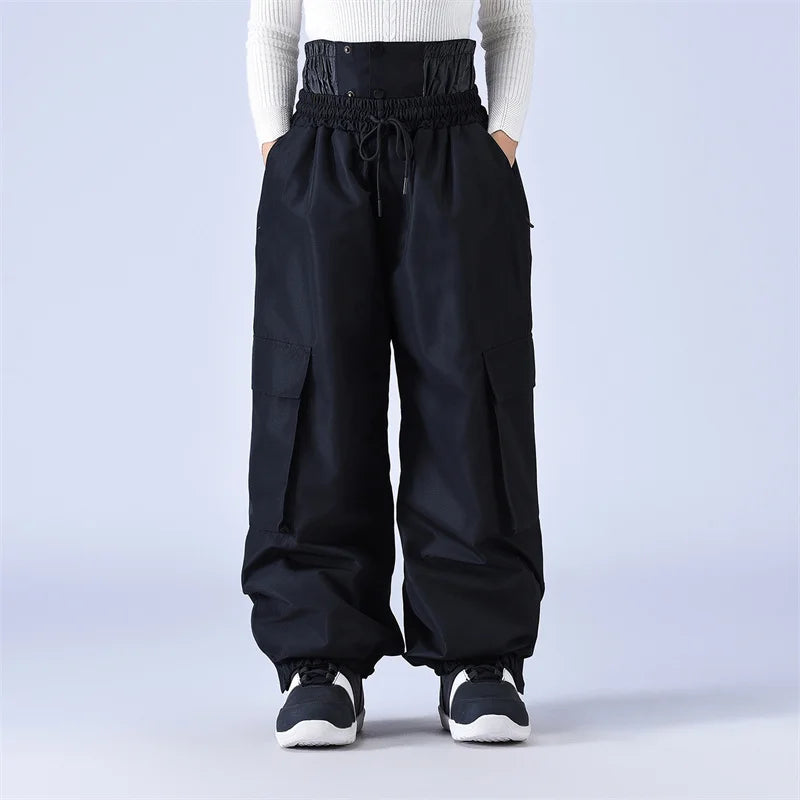 Unisex Baggy Snow Pants - Loose Fit for Snowboard & Ski-Frozenoir-Black-s-